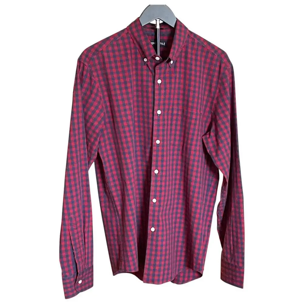 J‎ Crew Men's MEDIUM Mercantile Flex Checked Button Down Shirt Slim Fit CLEAN!